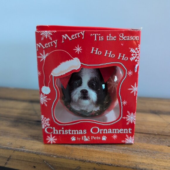 E&S Pets Shih Tzu Dog Christmas Ornament Unbreakable Shatterproof New - Picture 2 of 4